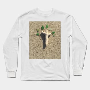 Cross in the Sand with Sea Glass Long Sleeve T-Shirt